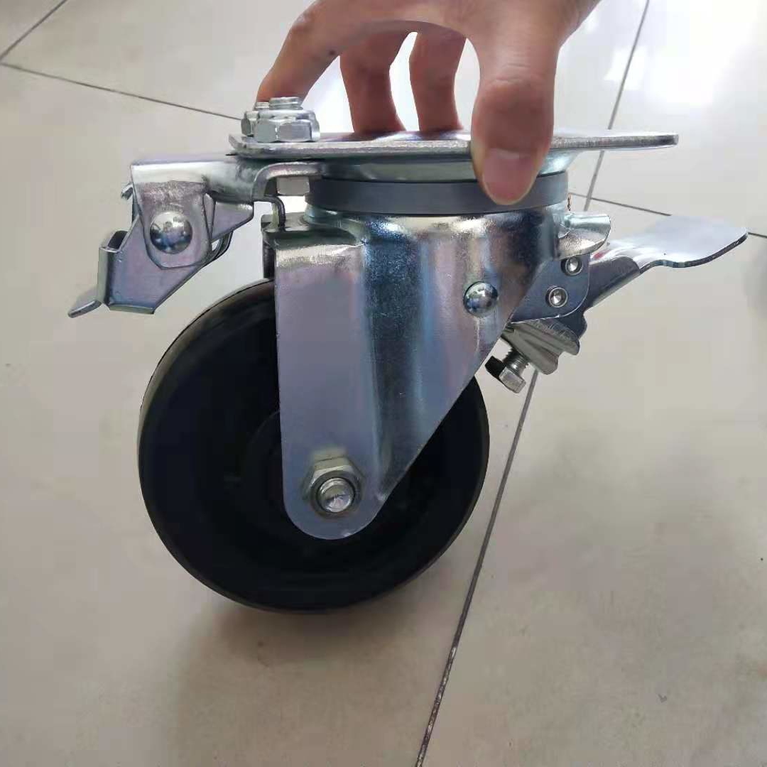 Industrial heavy duty 8 inch rubber casters wheel with Brackets